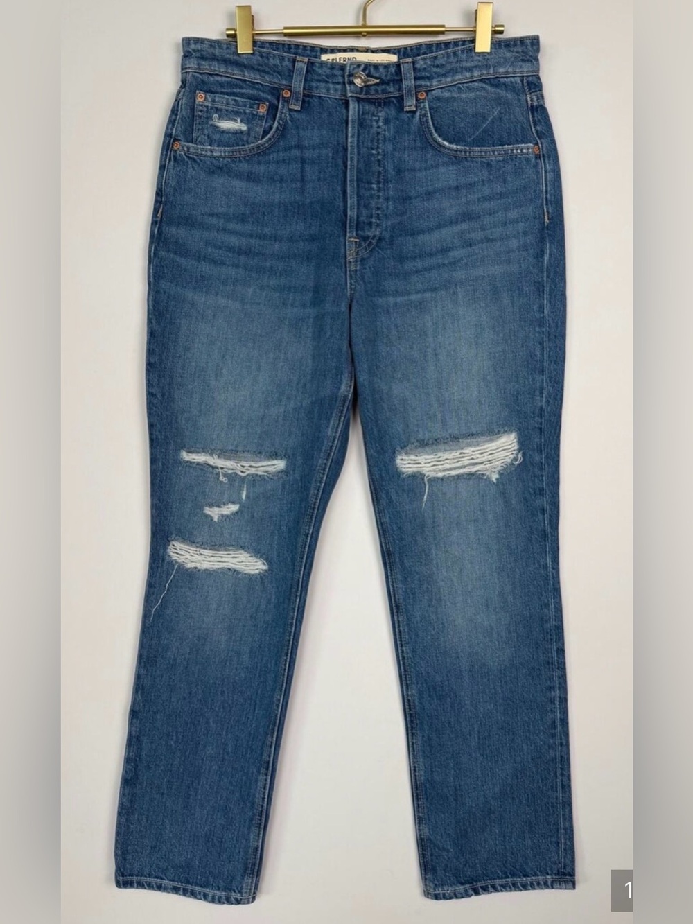GRLFRND The Karolina High Rise Straight Crop Jeans Sedona Women’s 29 Distressed